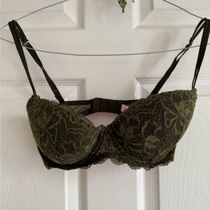Pink Victoria Secret Forest Green Bra 32DD